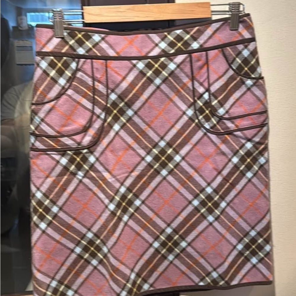 Fossil Pink and White Pencil Mini Skirt for Work